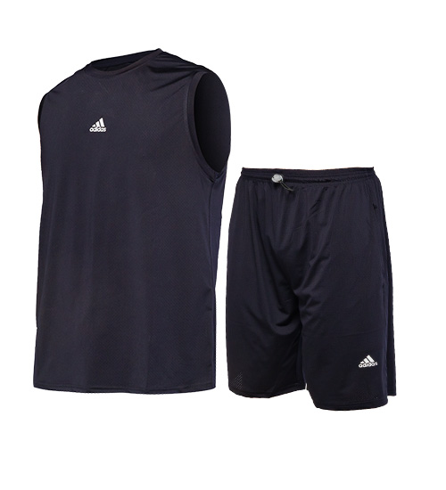ست رکابی و شلوارک یقه گرد مردانه Adidas مدل  47217