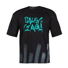 تیشرت Balenciaga یقه گرد مردانه لش مشکی نخ پنبه طرح دار مدل 48025