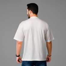 تیشرت نخ پنبه یقه گرد مردانه سفید طرح دار مدل 47929