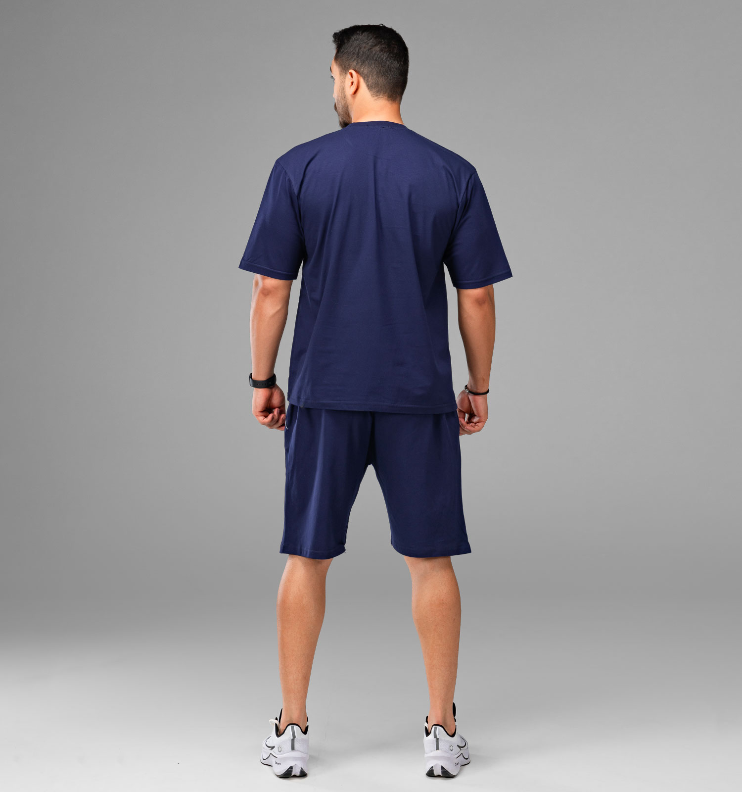 ست تیشرت و شلوارک مردانه طرح دار Nike یقه گرد سرمه ای مدل 47712