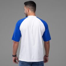 تیشرت یقه گرد مردانه باکسی نخ پنبه طرح دار مدل 48144
