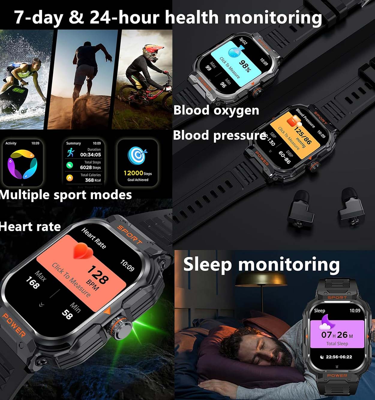 ساعت هوشمند گرین لاین  Green lion  FIT GEAR همراه باهندزفری tws مدل 46513