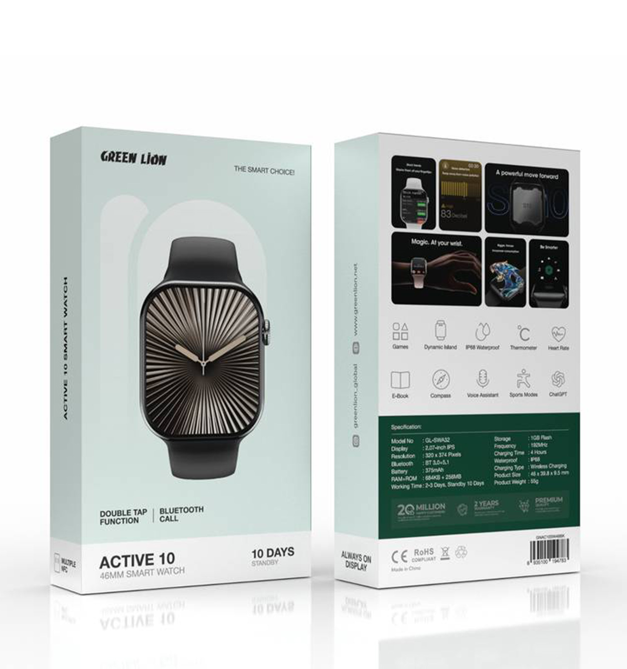 ساعت هوشمند گرین لاین Green lion Active SE 46 Smart Watch مدل 47254