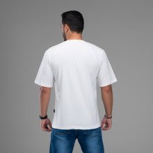 تیشرت لش یقه گرد مردانه سفید بیسیک مدل 48043