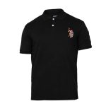 تیشرت Polo یقه دارمردانه مشکی گلدوزی شده مدل 47362