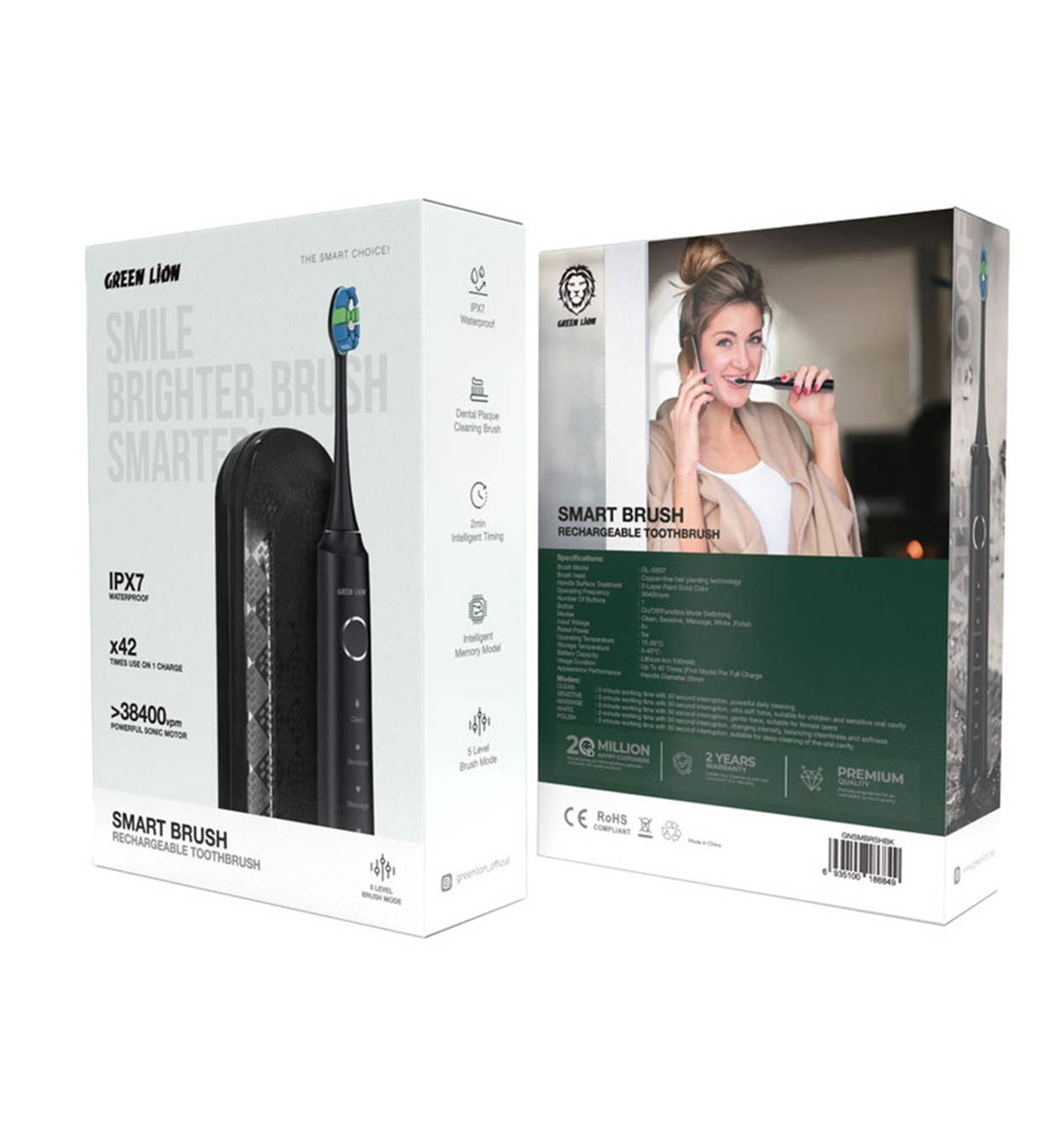 مسواک هوشمند گرین لاین Green Lion Smart Brush Rechargeable Toothbrush مدل 46861