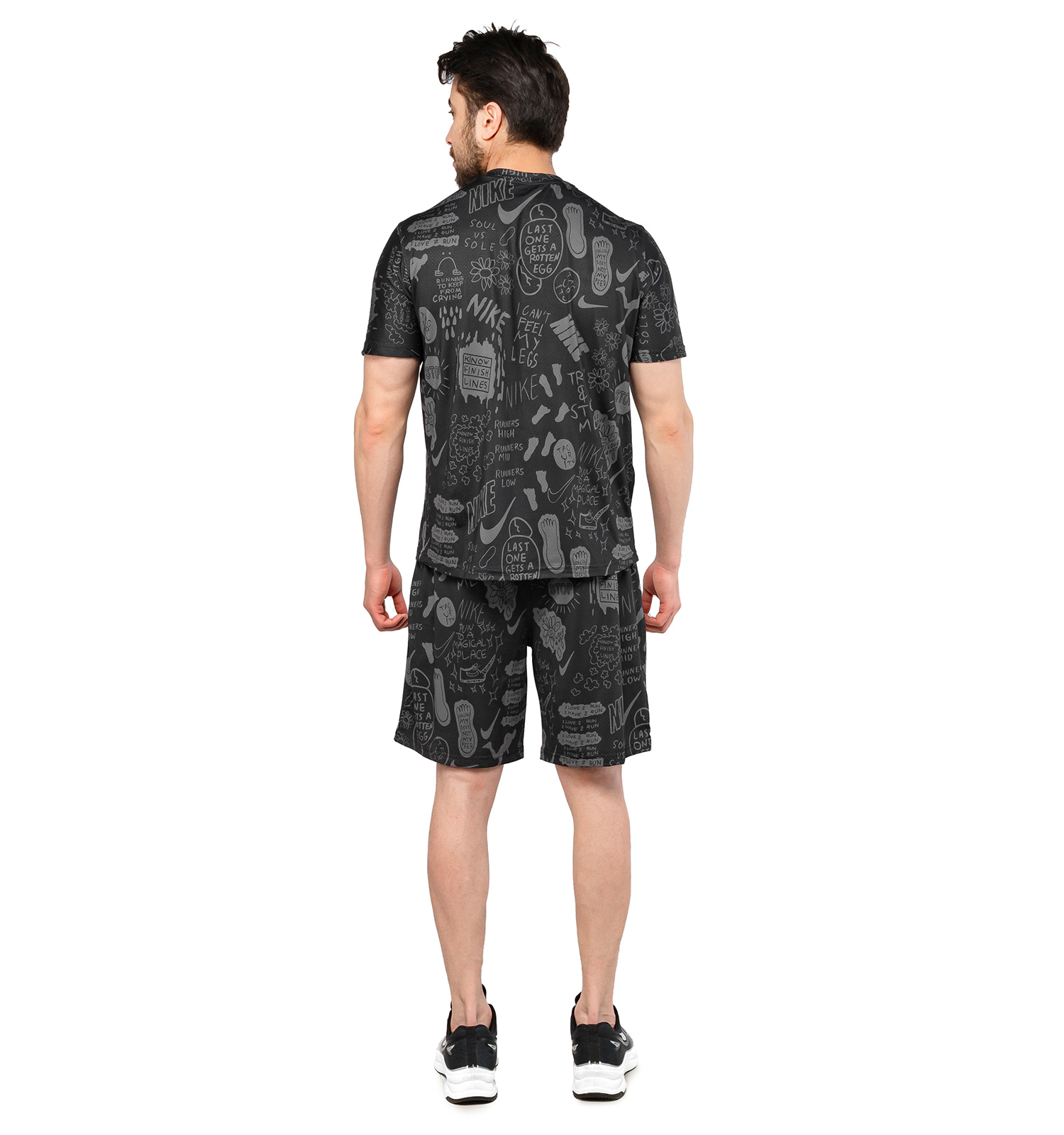 ست تیشرت و شلوارک مردانه سوزنی طرح دار Nike یقه گرد مدل 47202