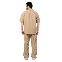 ست مردانه پیراهن و شلوار پنبه آستین کوتاه ساده مدل 47110