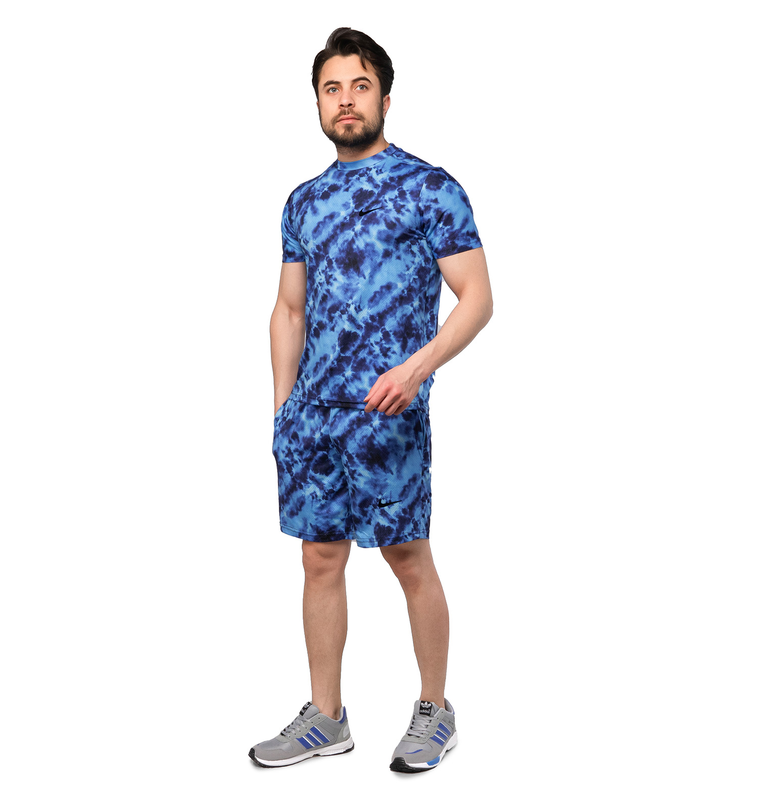 ست تیشرت و شلوارک مردانه سوزنی طرح دار Nike یقه گرد مدل 47205