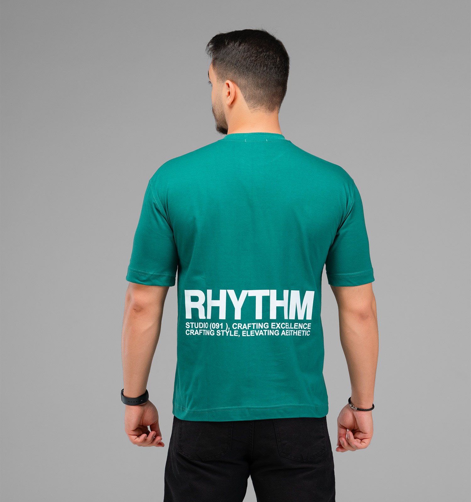 تیشرت باکسی مچینست ماکان یقه گرد مردانه طرح دار مدل 47586