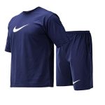 ست تیشرت و شلوارک مردانه طرح دار Nike یقه گرد سرمه ای مدل 47712