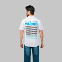 تیشرت Warrior یقه گرد مردانه سفید نخ پنبه طرح دار مدل 47481