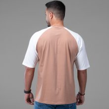 تیشرت یقه گرد مردانه باکسی نخ پنبه طرح دار مدل 48152