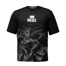 تیشرت لش Diesel یقه گرد مردانه مشکی نخ پنبه طرح دار مدل 48233