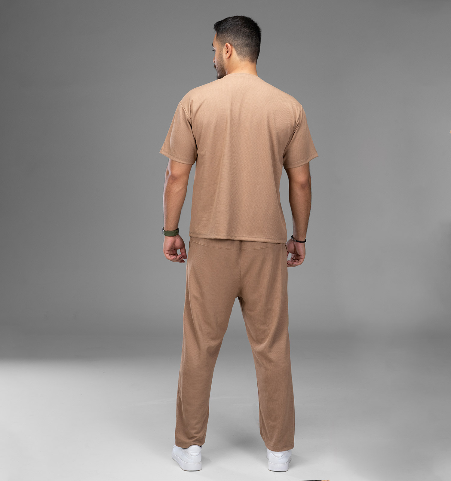 ست مردانه تیشرت و شلوار مراکشی پارچه سوزنی مدل 48214