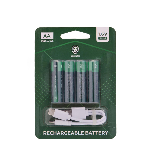 باتری نیم قلمی گرین لاین قابل شارژ Green Lion Rechargeable Battery AAA مدل 47225