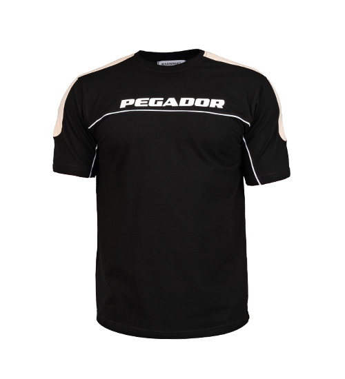 تیشرت pegador یقه گرد مردانه مشکی نخ پنبه طرح دار مدل 47578