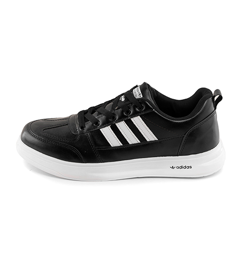 کفش اسپرت Adidas مردانه مشکی بندی چرم مصنوعی مدل 41457