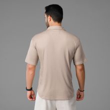 پیراهن اسپرت مراکشی مردانه سوزنی راه راه آستین کوتاه مدل 47893