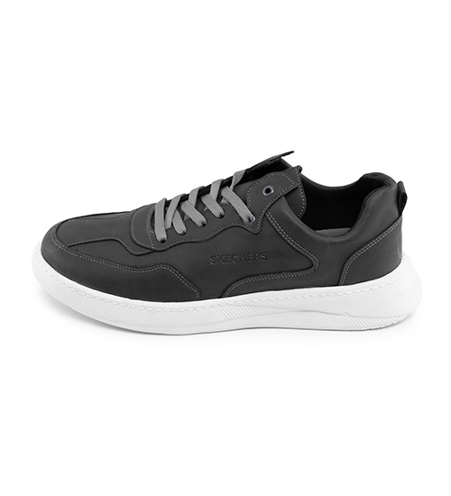 کفش روزمره مردانه Skechers چرم مصنوعی بند دار طوسی مدل 46344