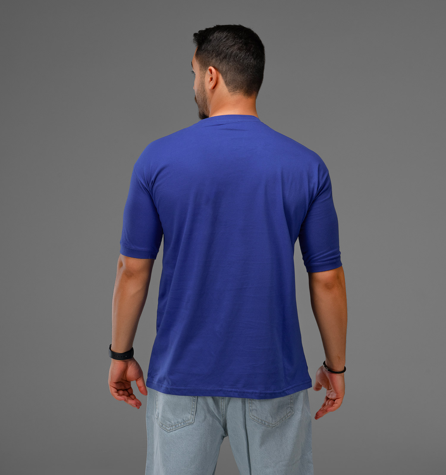 تیشرت باکسی مچینست نخ پنبه یقه گرد مردانه طرح دار مدل 47618