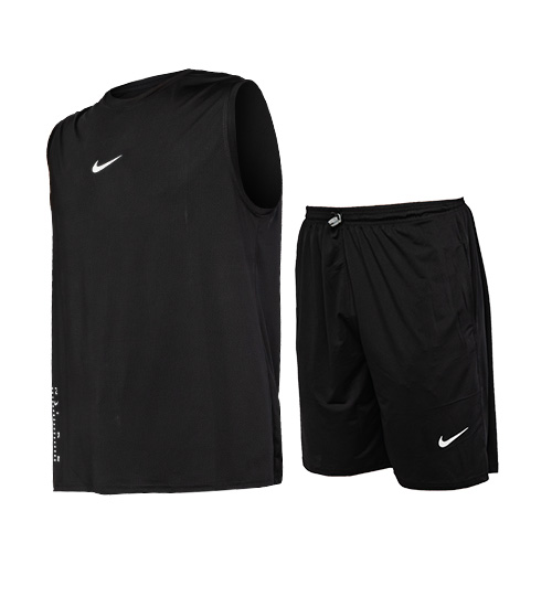 ست رکابی و شلوارک یقه گرد مردانه Nike مشکی مدل 47218