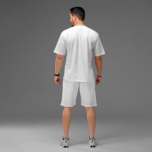 ست تیشرت و شلوارک مردانه طرح دار Nike یقه گرد سفید مدل 47711