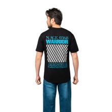 تیشرت Warrior یقه گرد مردانه مشکی نخ پنبه طرح دار مدل 47483