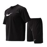 ست تیشرت و شلوارک مردانه طرح دار Nike یقه گرد مشکی مدل 47714