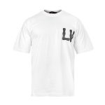 تیشرت Louis Vuitton یقه گرد مردانه سفید نخ پنبه طرح دار مدل 47490