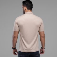تیشرت یقه دار نیم زیپ مردانه نخ پنبه بیسکویتی مدل 48113