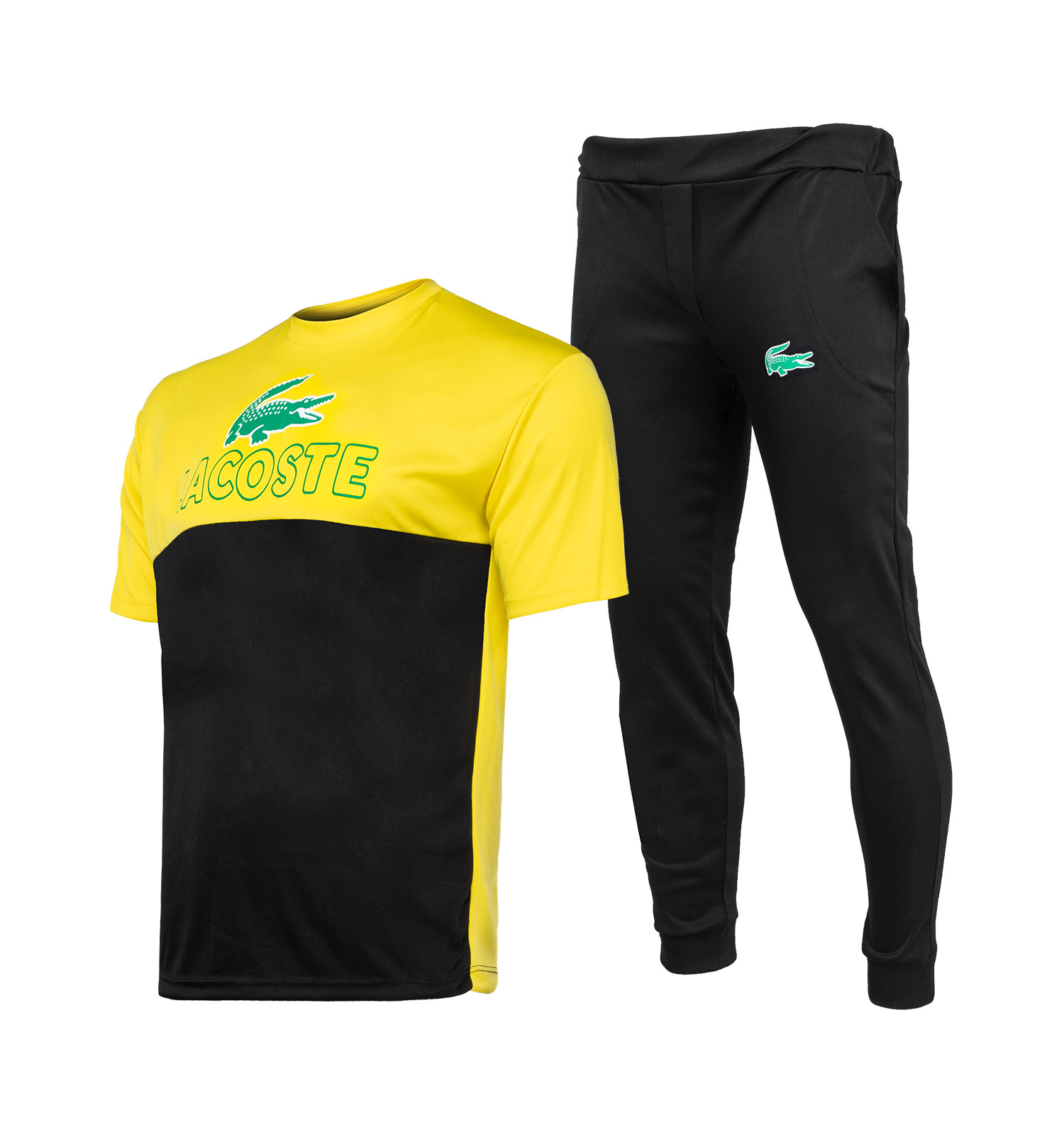 ست مردانه  تیشرت وشلوار آستین کوتاه Lacoste ساده یقه  گرد مدل 45117