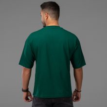 تیشرت یقه گرد مردانه باکسی نخ پنبه طرح دار مدل 48156