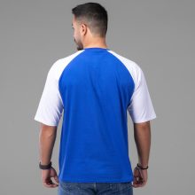 تیشرت یقه گرد مردانه باکسی نخ پنبه طرح دار مدل 48143