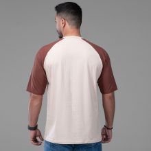تیشرت یقه گرد مردانه باکسی نخ پنبه طرح دار مدل 48146