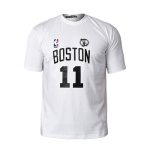 تیشرت نخ پنبه یقه گرد Boston مردانه سفید طرح دار مدل 47800