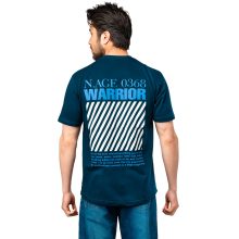 تیشرت Warrior یقه گرد مردانه سرمه ای نخ پنبه طرح دار مدل 47482