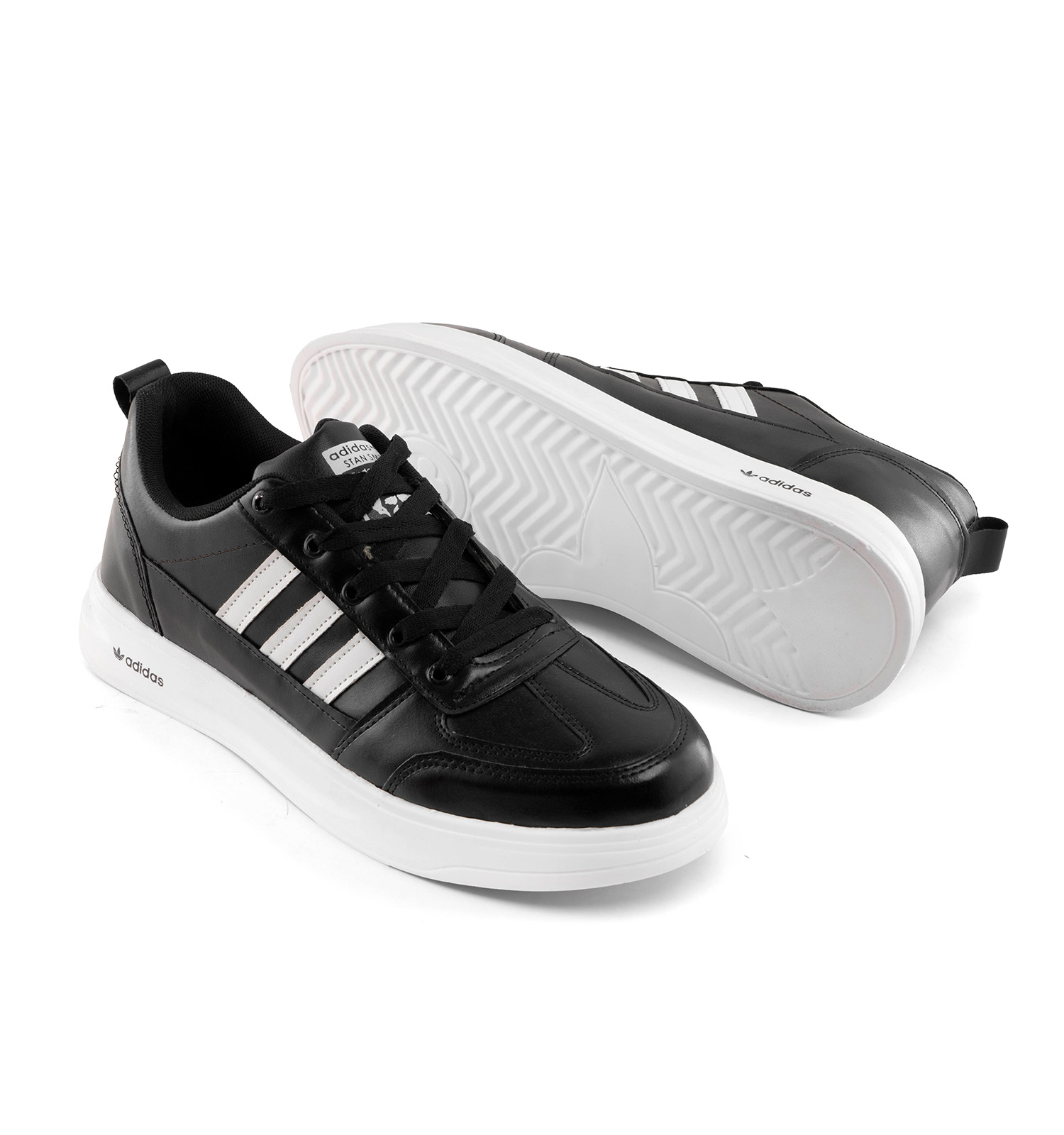 کفش اسپرت Adidas مردانه مشکی بندی چرم مصنوعی مدل 41457