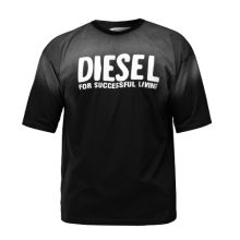 تیشرت Diesel یقه گرد مردانه مشکی ابر و بادی مدل 47615