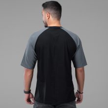 تیشرت یقه گرد مردانه باکسی نخ پنبه طرح دار مدل 48147