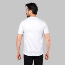 تیشرت یقه گرد مردانه سفید طرح دار مدل 47136