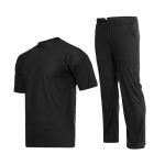 ست مردانه تیشرت و شلوار مشکی ساده یقه گرد مدل 45506