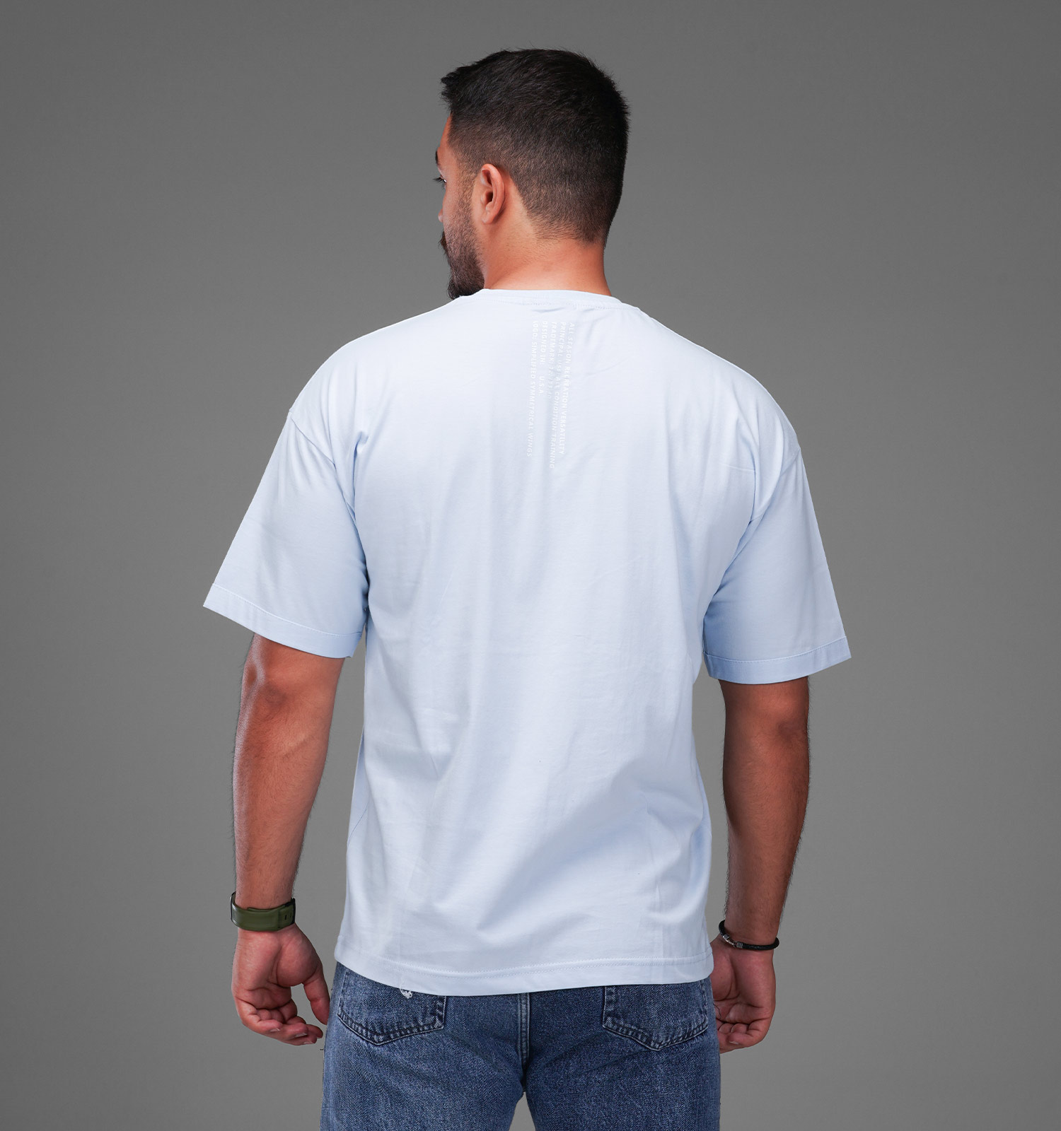 تیشرت یقه گرد مردانه نخ پنبه طرح دار مدل 48179