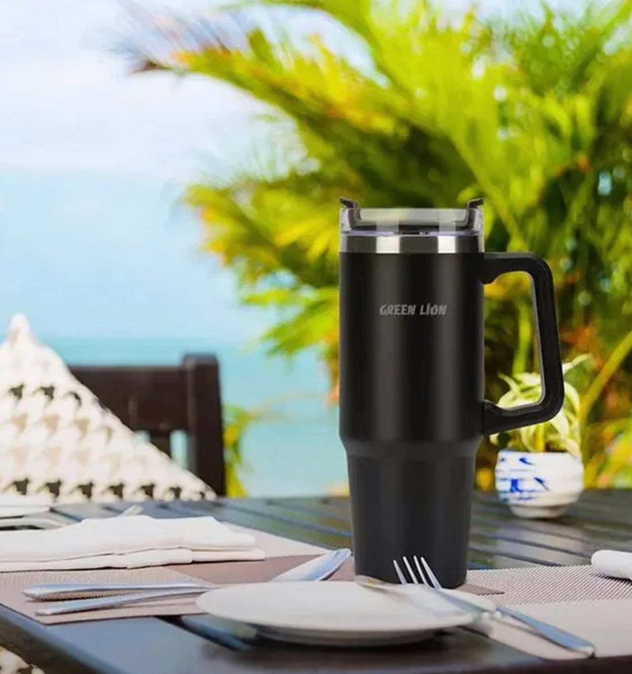 ماگ وکیوم مسافرتی گرین لاین Green Lion Vacuum Travel Mug 900ML مدل 47819