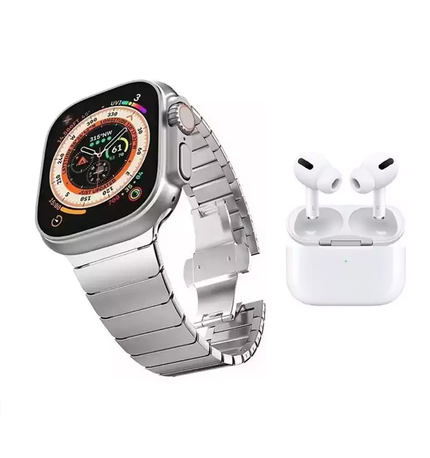 پک ساعت هوشمند 7 بند و ایرپاد WISME  WS-80 ULTRA 2 مدل 46269