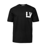 تیشرت Louis Vuitton یقه گرد مردانه مشکی نخ پنبه طرح دار مدل 47491