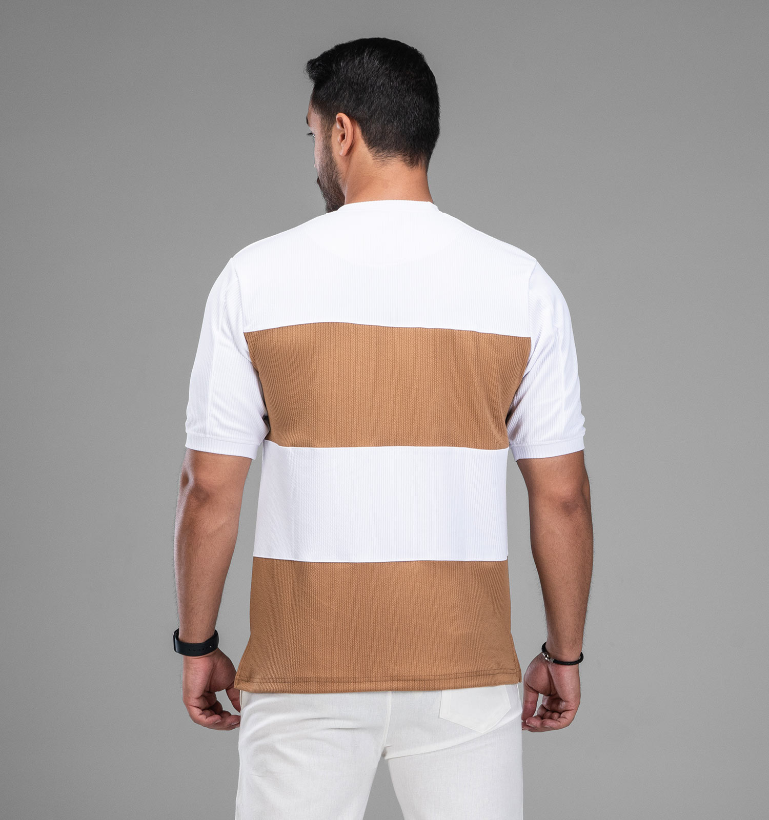 تیشرت یقه گرد مردانه نخ پنبه رینگی مدل 48035