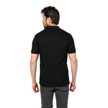 تیشرت Polo یقه دارمردانه مشکی گلدوزی شده مدل 47362