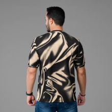 تیشرت یقه گرد مردانه طرح دار نخ پنبه مدل 47967