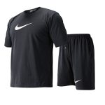 ست تیشرت و شلوارک مردانه طرح دار Nike یقه گرد طوسی مدل 47709